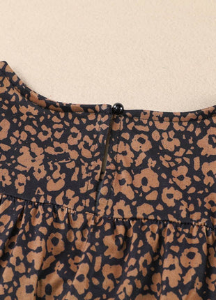 Plus Size Printed Smocked Butterfly Sleeve Blouse - MimiStylez