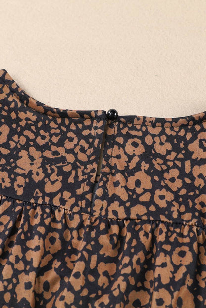 Plus Size Printed Smocked Butterfly Sleeve Blouse - MimiStylez