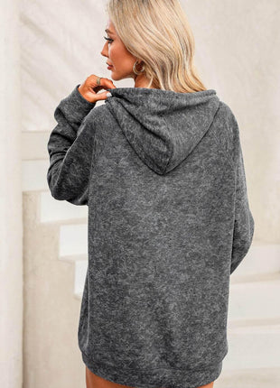 Long Sleeve Front Pocket Hoodie - MimiStylez