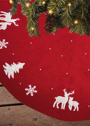 Christmas Tree Skirt Floor Mat Decoration Home Decoration Knitted Floor Mat Decoration Pearl Embellishment