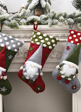 Christmas Decorative Supplies Lambswool Three-dimensional Christmas Socks