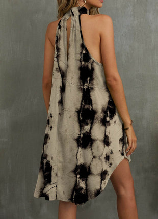Tie-Dye Grecian Neck Dress - MimiStylez