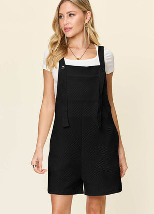 Double Take Full Size Texture Sleeveless Romper - MimiStylez