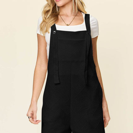 Double Take Full Size Texture Sleeveless Romper - MimiStylez