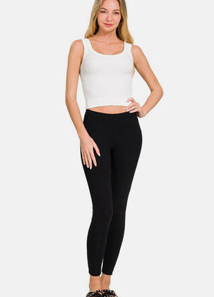 Zenana Ribbed Round Neck Cropped Tank - MimiStylez