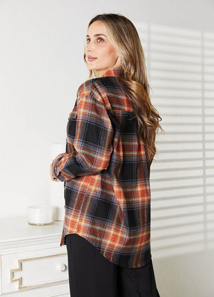 Plaid Dropped Shoulder Shirt - MimiStylez