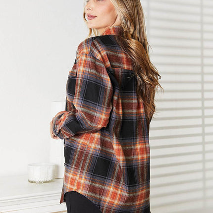 Plaid Dropped Shoulder Shirt - MimiStylez