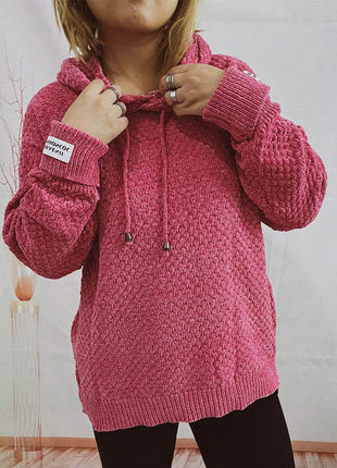 Drawstring Long Sleeve Hooded Sweater - MimiStylez