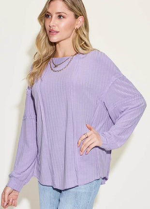 Basic Bae Full Size Ribbed Round Neck Long Sleeve T-Shirt - MimiStylez