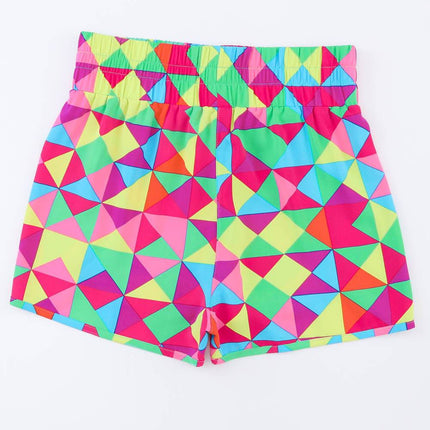 Color Block Elastic Waist Shorts - MimiStylez