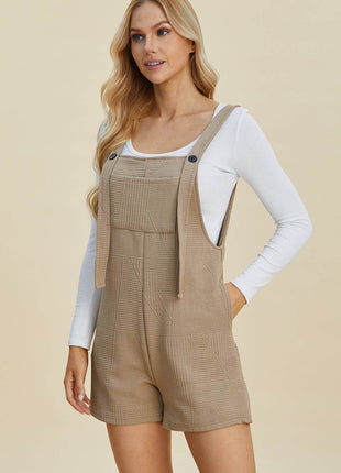 Double Take Full Size Texture Sleeveless Romper - MimiStylez