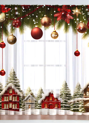 1PC Festive Christmas Printed Curtains