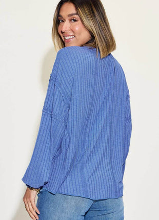 Basic Bae Full Size Ribbed Round Neck Long Sleeve T-Shirt - MimiStylez