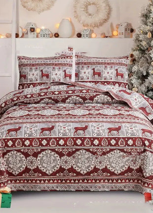 Celebration Cute Christmas Bed Quilt