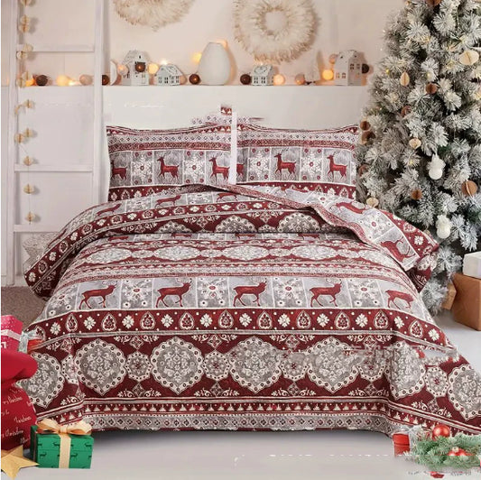 Celebration Cute Christmas Bed Quilt