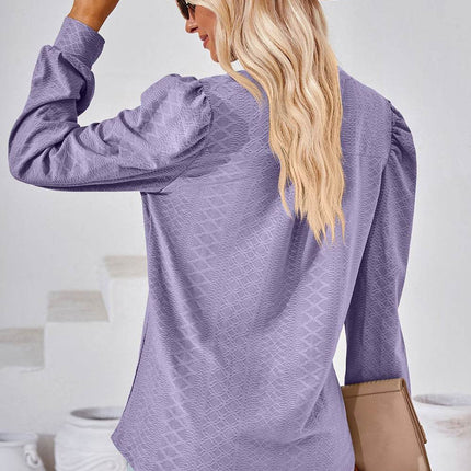 Notched Long Sleeve T-Shirt - MimiStylez
