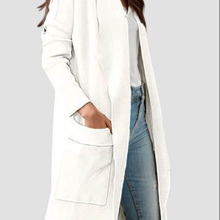 Open Front Dropped Shoulder Outerwear - MimiStylez