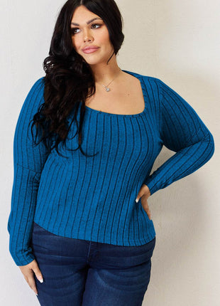 Basic Bae Full Size Ribbed Long Sleeve T-Shirt - MimiStylez