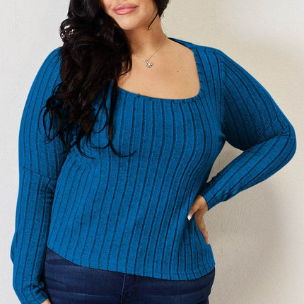 Basic Bae Full Size Ribbed Long Sleeve T-Shirt - MimiStylez