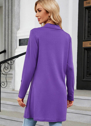 Open Front Long Sleeve Cardigan - MimiStylez