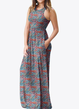 Empire Waist Sleeveless Dress with Pockets - MimiStylez