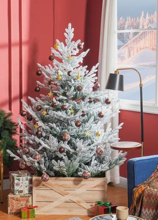 6FT Pine Christmas Tree With 795 Realistic Branches, Steel Base, Auto Open