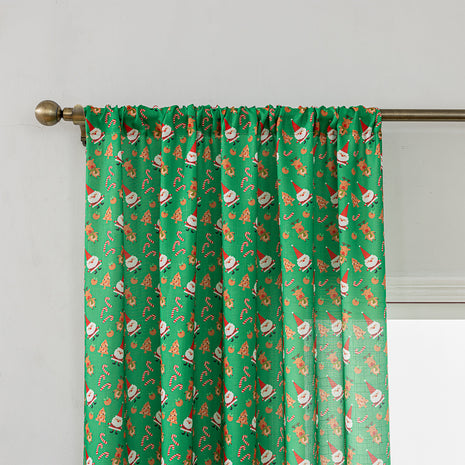 Christmas Snowman Angel Print Curtain Living Room