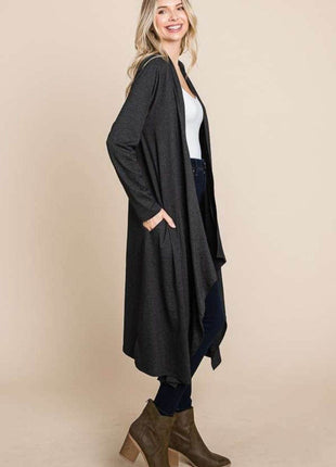 Culture Code Open Front Longline Cover Up with Pockets - MimiStylez