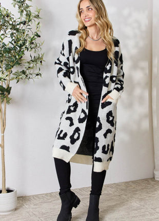 BiBi Leopard Open Front Cardigan - MimiStylez