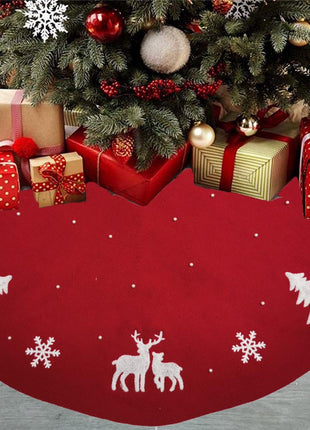 Christmas Tree Skirt Floor Mat Decoration Home Decoration Knitted Floor Mat Decoration Pearl Embellishment