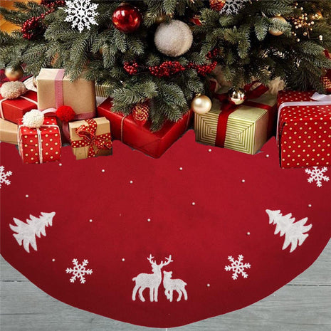 Christmas Tree Skirt Floor Mat Decoration Home Decoration Knitted Floor Mat Decoration Pearl Embellishment