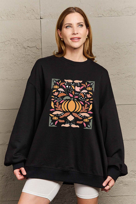 Simply Love Full Size Graphic Dropped Shoulder Sweatshirt - MimiStylez