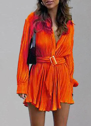 Button Up Dropped Shoulder Shirt Dress - MimiStylez