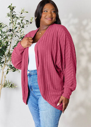 Basic Bae Full Size Ribbed Cocoon Cardigan - MimiStylez