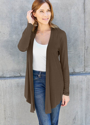 Basic Bae Full Size Open Front Long Sleeve Cardigan - MimiStylez