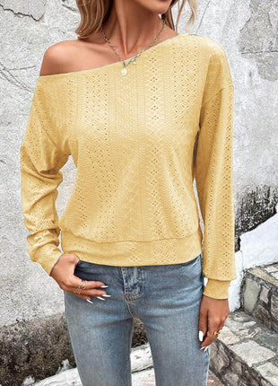 Eyelet Dropped Shoulder Blouse - MimiStylez