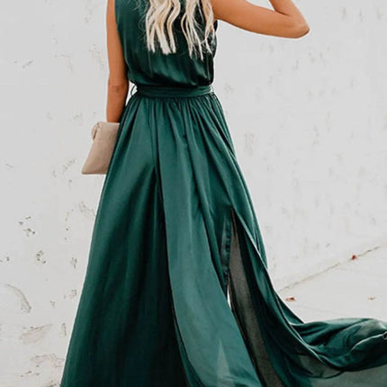 Surplice Tie Waist Maxi Dress - MimiStylez