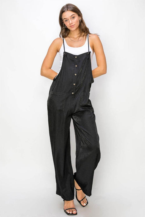 HYFVE Half Button Sleeveless Straight Jumpsuit - MimiStylez