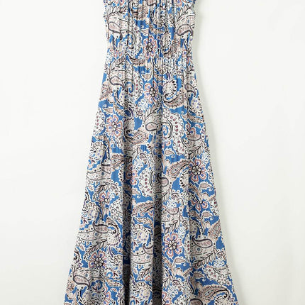 Printed Off-Shouder Short Sleeve Dress - MimiStylez