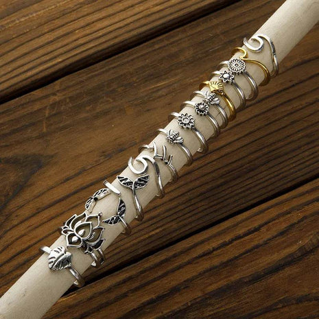 Alloy Multi Shapes 15-Piece Ring Set - MimiStylez