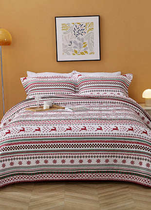 Christmas Pure Cotton Water Quilt Three-piece Set