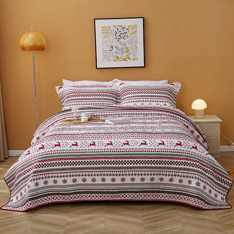 Christmas Pure Cotton Water Quilt Three-piece Set