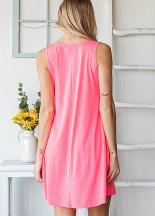 Heimish Full Size V-Neck Mini Tank Dress with Pockets - MimiStylez