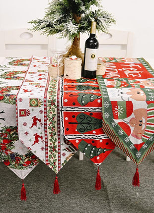 Christmas decorations knitting cloth table decor