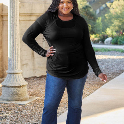Basic Bae Full Size Round Neck Long Sleeve T-Shirt - MimiStylez