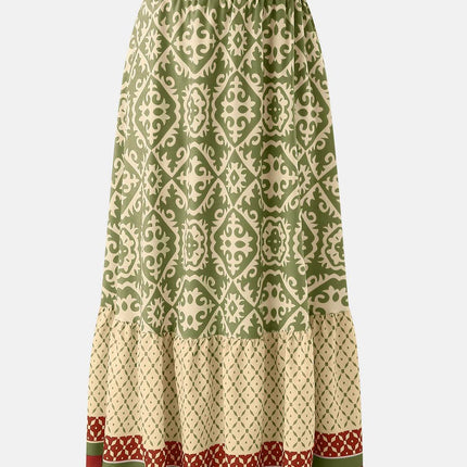 Geometric Elastic Waist Maxi Skirt - MimiStylez
