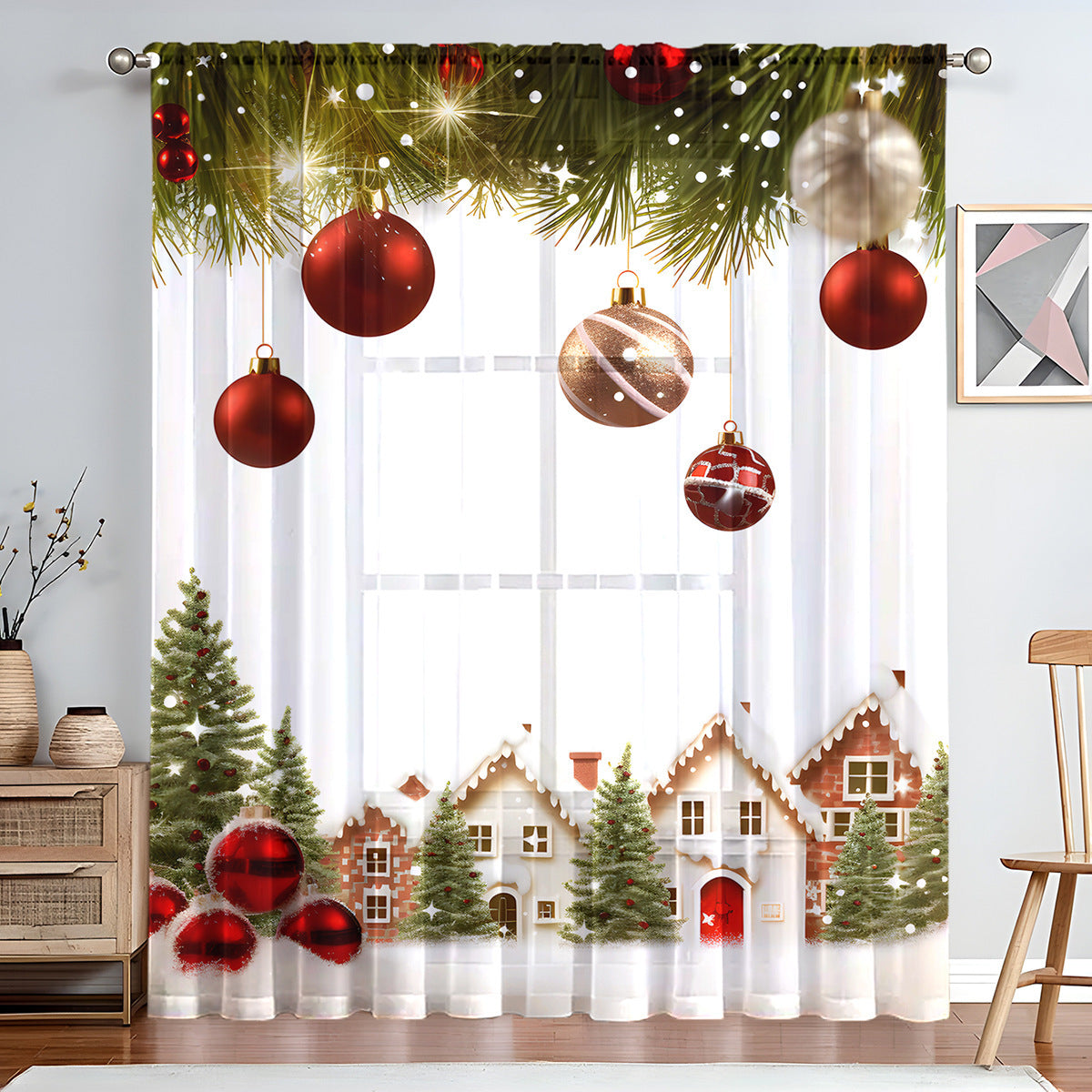 1pc Christmas Series Window Screen Digital Printing