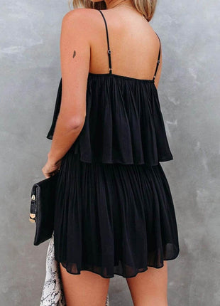 Ruched Spaghetti Strap Romper - MimiStylez