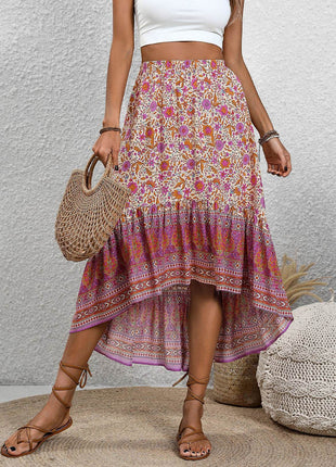 High-Low Elastic Waist Skirt - MimiStylez