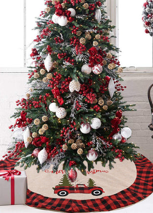 Linen Tree Skirt Car Christmas Tree 120CM Christmas Decoration Tree